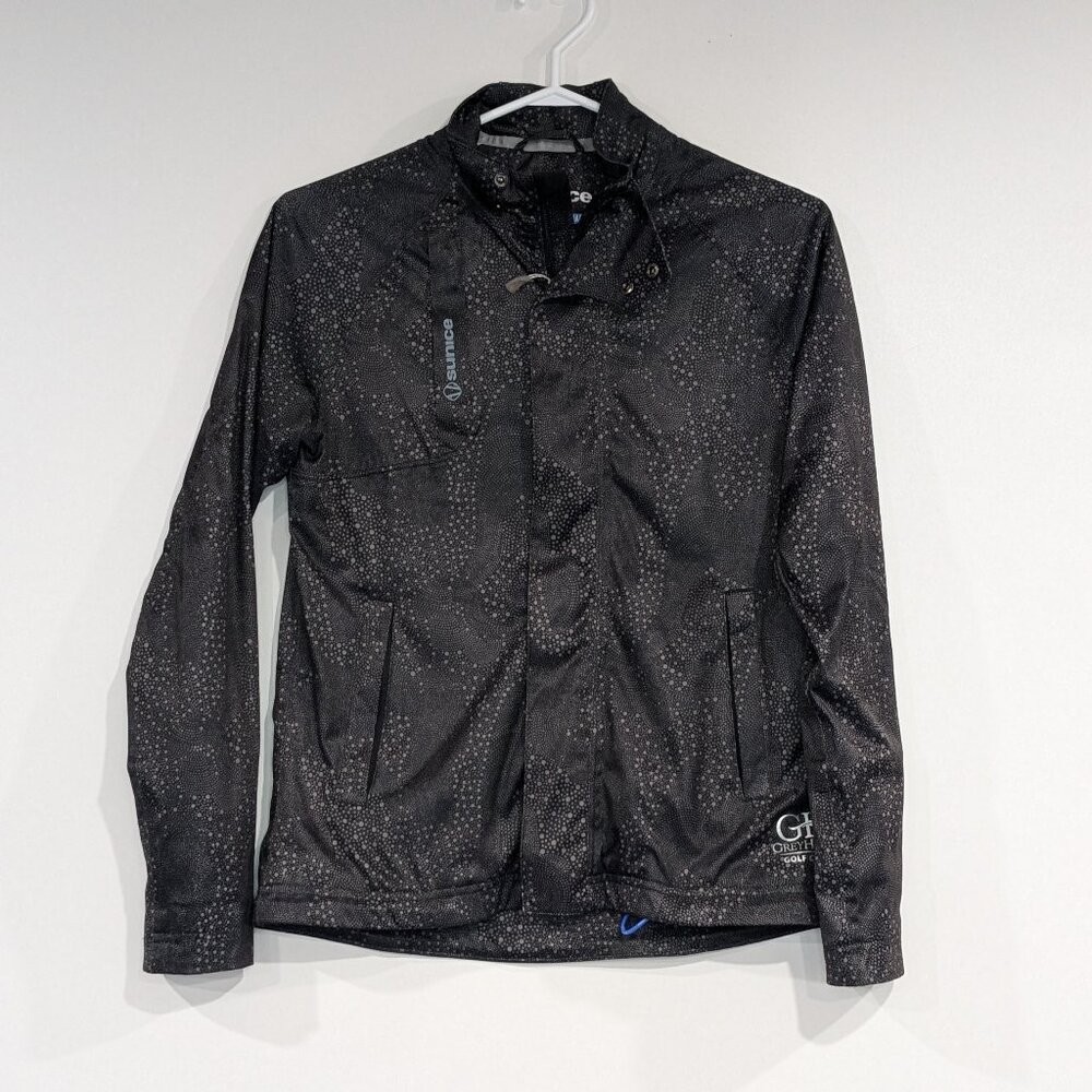 Sunice FlexVent Waterproof Patterned Golf Tornado Jacket Black Size Small